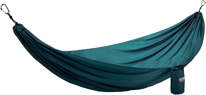 ENO TravelNest Hammock & Straps Combo - Portable Hiking and Camping Hammock with Straps Included - Travel Hammock for Camping, Hiking, Backpacking, a Festival, or The Beach - Marine
