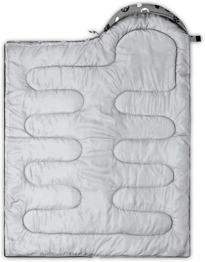 AILONEN Kawaii Puppy Sleeping Bag for Kids Boys Girls,Warm and Cool Weather,Lightweight,Waterproof Backpacking,Cartoon Cute Dog & Duck Animal Themed Blue Sleeping Bag for Camping