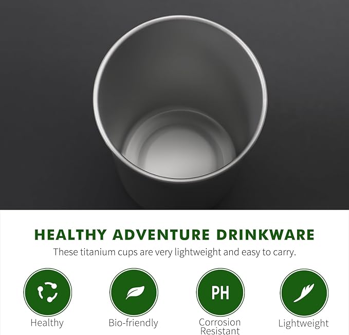 Titanium Pint Cup 300ml/10oz, Stackable Premium Metal Drinking Cups, Reusable Beer Juice Cup, Suitable for Home, Party, Camping, Outdoor, Indestructible (Small)
