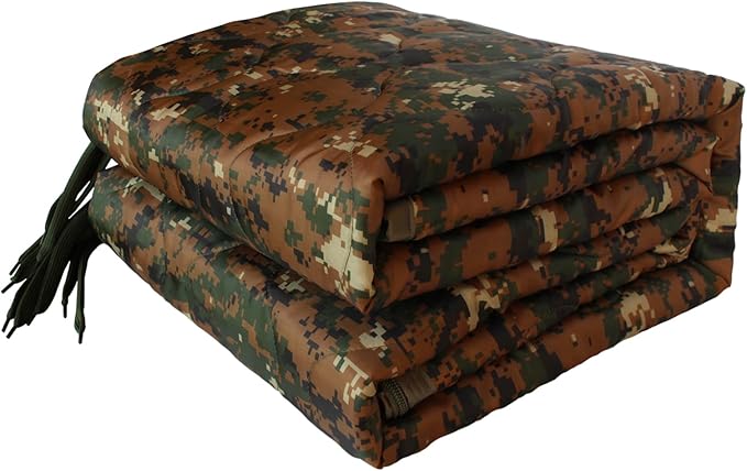 GRVCN Military Blanket - Camping Sleeping Bag with Zipper, Poncho Liner Thermal Insulated Blanket, Lightweight Portable Outdoor Hiking Survival Compression Carry Bag