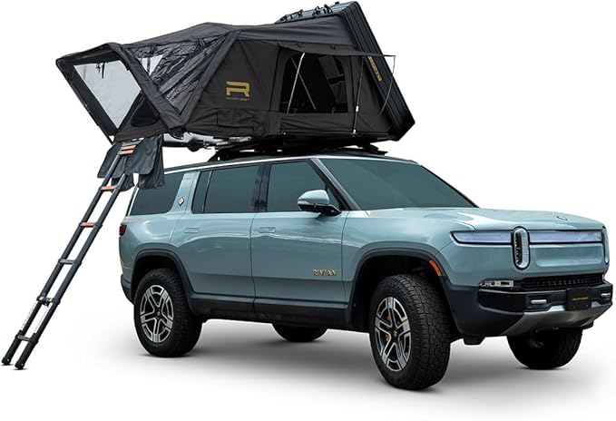 Condor Overland 2 Air Hard-Shell Roof Top Tent for Car Camping and Overlanding, Waterproof, Aluminum Shell, 2-3 Person Tent, Air Mattress and Universal Mounting Brackets Included