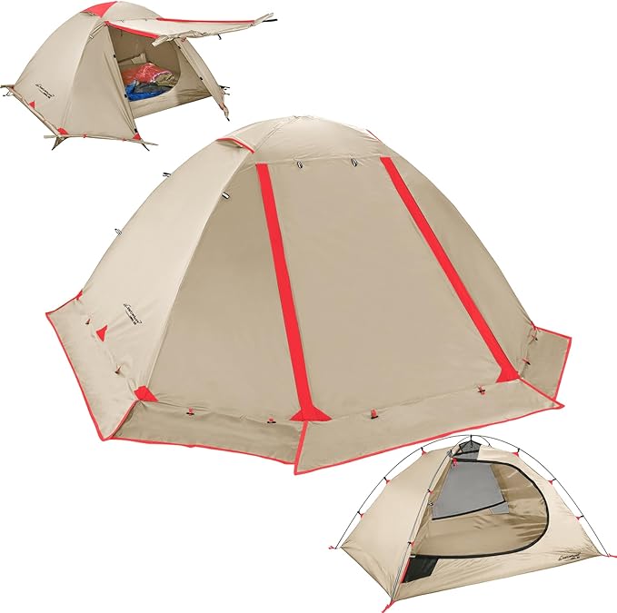 Clostnature Lightweight Backpacking Tent - 1/2 Person 4 Season Ultralight Waterproof Camping Tent, Large Size Easy Setup Tent for Winter, Cold Weather, Family, Outdoor, Hiking and Mountaineering