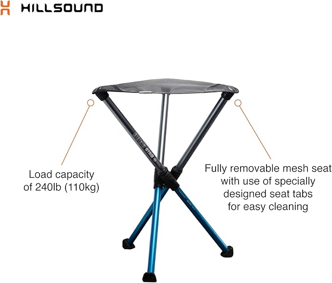 Hillsound BTR Stool for Ultralight Backpacking & Hiking, Lightweight Camping Chairs, Compact Portable Outdoor Seat