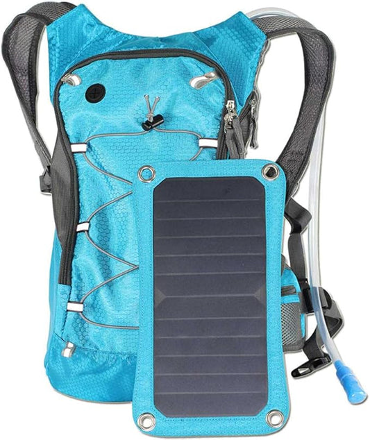 Solar Backpack, Solar Powered 1.8 Liter Hydration Backpack / 7 Watt Solar Panel,