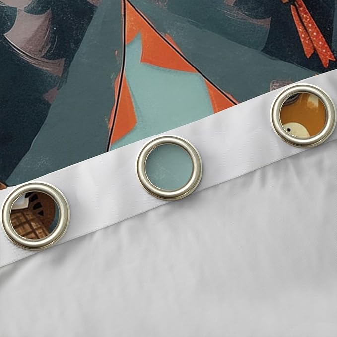 Feelyou Happy Camping Blackout Curtains Cute Bear Fox Animal Darkening Drapes for Bedroom Living Room Decor Camper Theme Thermal Insulated Shades Window Treatments, 2 Panels 52 x 96 Inch