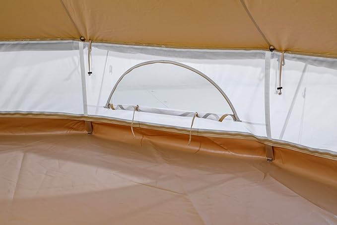 Sibley 500 ProTech Canvas Bell Tent, 4-Season Glamping Yurt for 8 People, Reinforced Material, Mesh Walls, 360 g/m² Cotton Canvas, Double Entrance