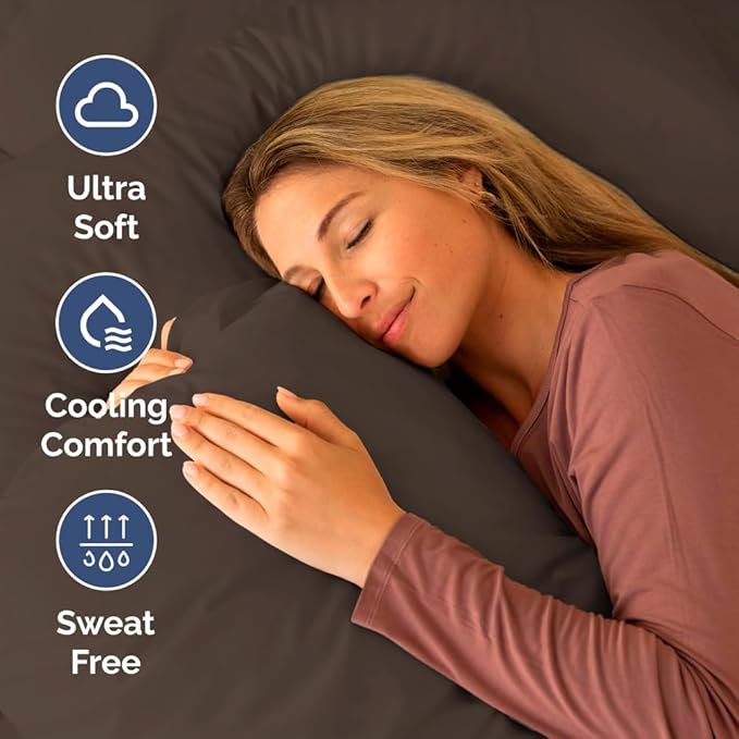 Short Queen Size 4 Piece Sheet Set - RV Short Queen, Soft, Breathable & Cooling Bed Sheets Set with Deep Pockets - Hotel Luxury Bedding for Women, Men, Kids, Teens, Boys and Girls - Oeko-Tex - Brown