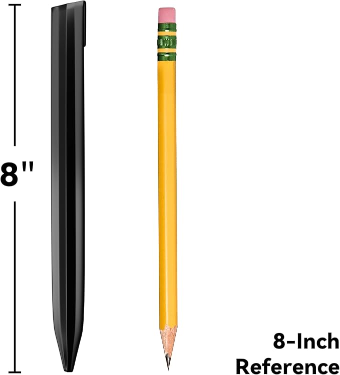 8Inch Metal Landscape Edging Stakes, 13Pcs Galvanized Steel Garden Stakes Top Curved Corrugated Landscaping Anchoring Spikes for Yard, Black