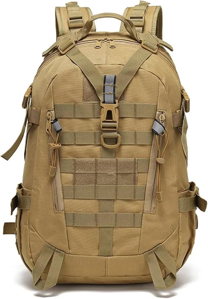 Camping Backpack Men's Bag Travel Bags Climbing Rucksack Hiking Outdoor Reflective(TAN)