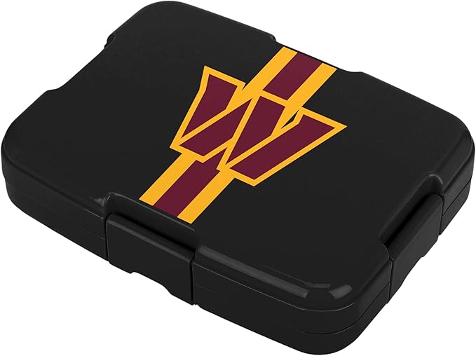 FOCO NFL Unisex-Adult Officially Licensed Team Color Stripe Primary Logo Football Leak Proof 5 Compartment Bento Lunch Box - Washington Commanders