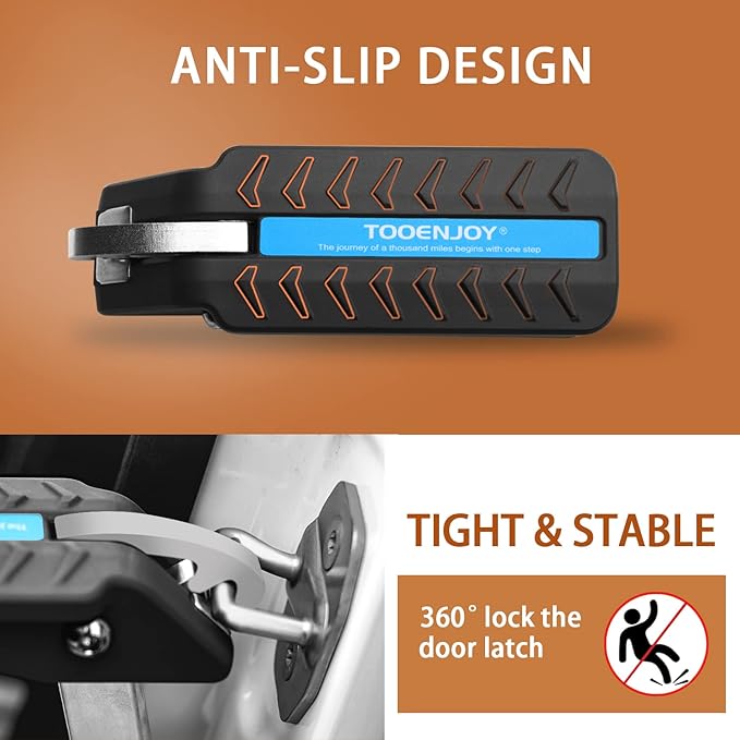 TOOENJOY Adjustable 5 Gear Extra Protection Car Door Latch Step No Assemble Foldable Heavy Duty Car Gadgets Stand Pedal Ladder for Easy Roof Rack Access, Universal, Max Load 400LBS(Medium)