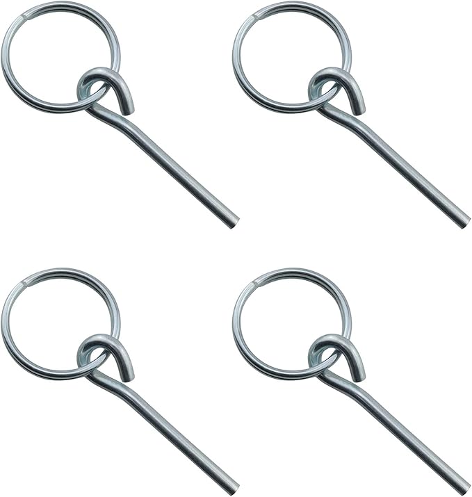 Tent Pole Rings and 2 Pins JCBIZ 4pcs Stainless Steel Rings with 2 Pins for Outdoor Camping Hiking Fishing Travel Tent Accessories