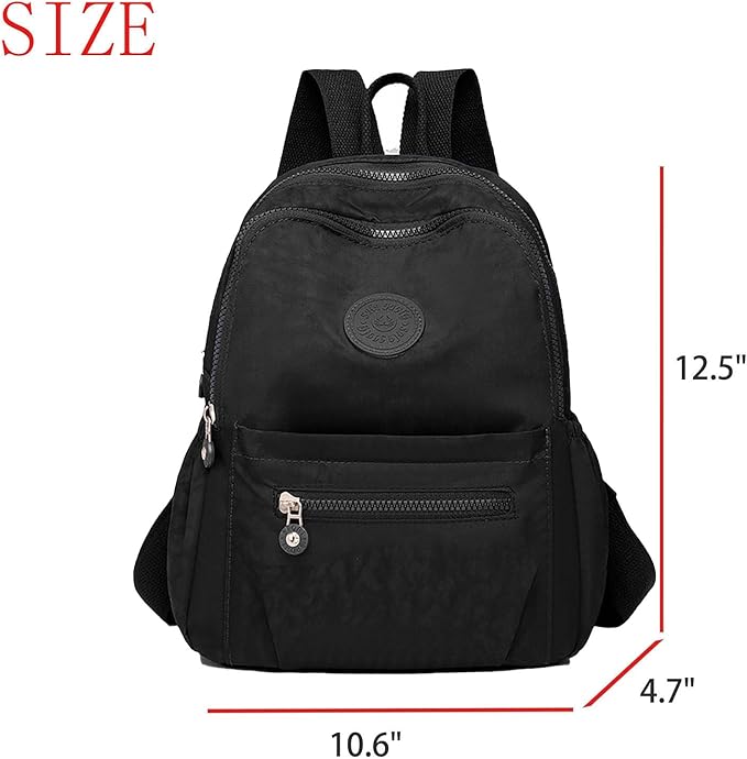 Simple Casual Solid Color Lightweight College Work Backpack Anti Theft Travel Backpack Daypack for Women (Black)