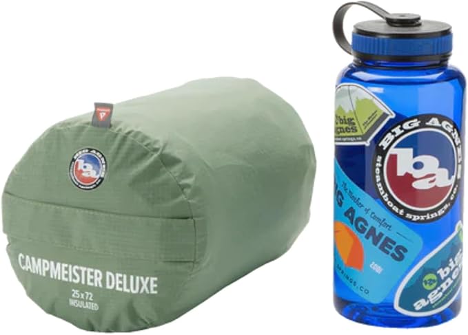 Big Agnes Campmeister Deluxe - Insulated Sleeping Pad, Ultralight Inflatable Mat For Camping, All Season Compact Backpacking And Hiking, 25x78 Wide Long
