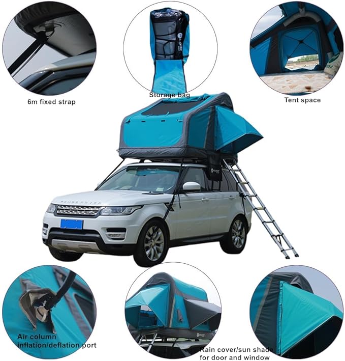 Waterproof Portable Inflatable Car Roof Top Tent Camping Tent with Skylight for Family Outdoor Camping Fishing