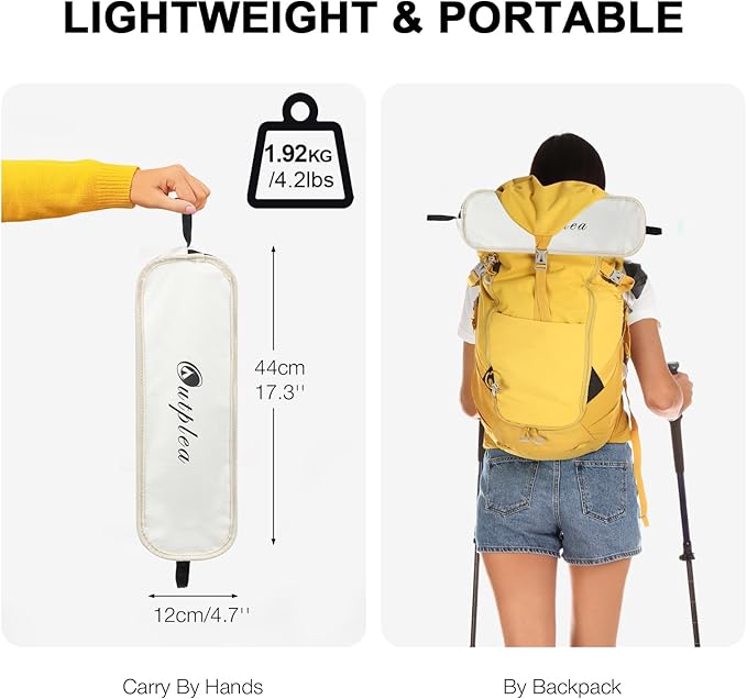 Foldable Lightweight High Back Camping Chair for Outdoor, Portable Travel Chair for Adults, White