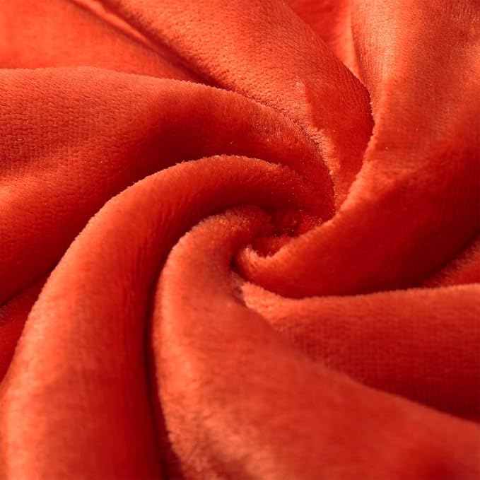 NANPIPER Sherpa Blanket King Fleece Bed Blankets Soft and Warm Fuzzy Microfiber,Orange 90"x108"
