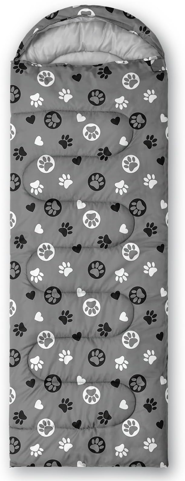 AILONEN Kawaii Puppy Sleeping Bag for Kids Boys Girls,Warm and Cool Weather,Lightweight,Waterproof Backpacking,Cartoon Cute Dog & Duck Animal Themed Blue Sleeping Bag for Camping