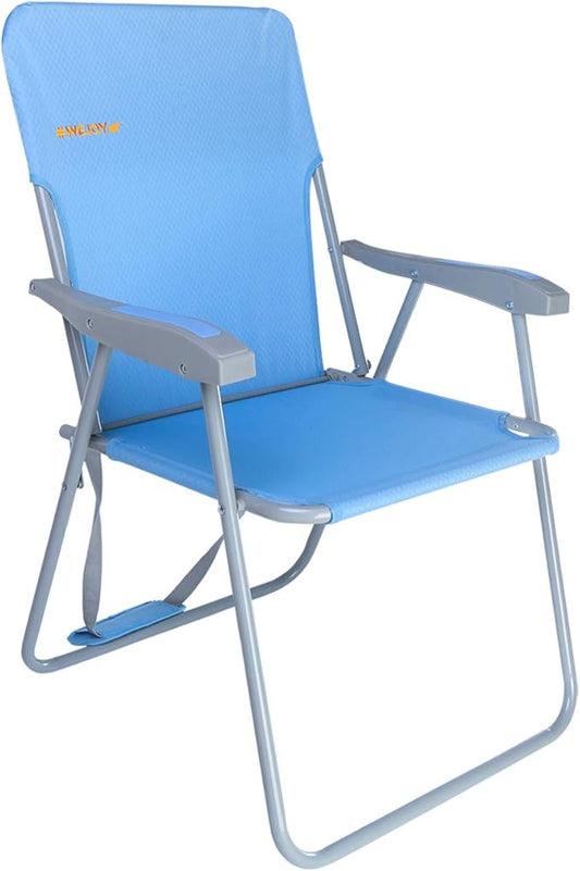 #WEJOY High Beach Chair for Adults, Lightweight Folding Camping Chairs with Hard Armrest,Shoulder Straps,Supports 300lbs for Outdoor Lawn Concert BBQ Park