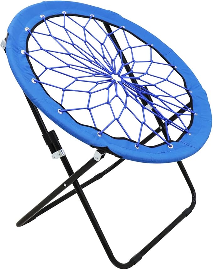 Bungee Chair Portable Foldable, Dish Chair Bunjo Game Chair for Outdoor and Indoor and Camping and BBQ (Royal Blue)