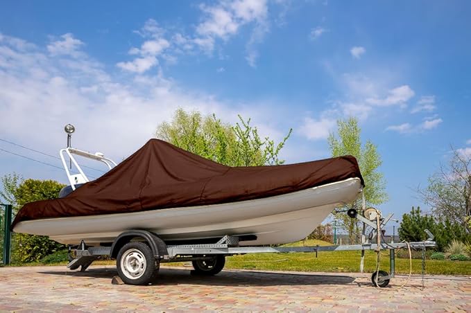 Multi-Purpose Large Tarp Waterproof Cover | Brown, 10' x 16' 5 Mil Thick | Rip Proof Tarps | Thick Weave Material, UV Resistant Great for Tarpaulin Canopy Tent, Boat, RV or Pool Cover