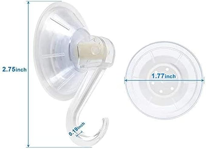 1st Choice Clear Plastic Suction Cup Hooks, 2 Pack Ultra Heavy Duty Power Lock Vacuum Traceless Smooth Waterproof Oil-Proof Wall Shower Kitchen Window Bathroom Holder