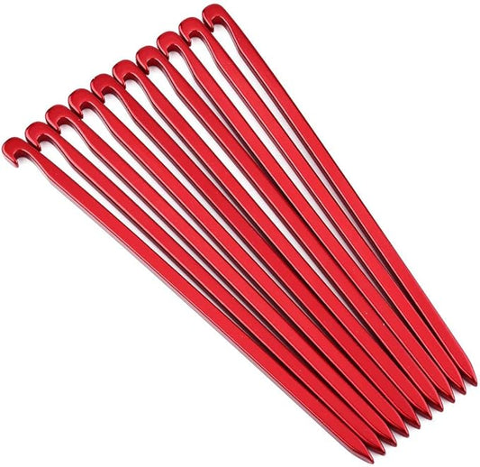 Zerone Tent Stake,10pcs 16cm/6.29in Outdoor Heavy Duty Galvanized Non-Rust Tent Pegs, Aluminum Camp Awning Canopy Accessories Tent Rock Stakes Pegs Nails for Camping