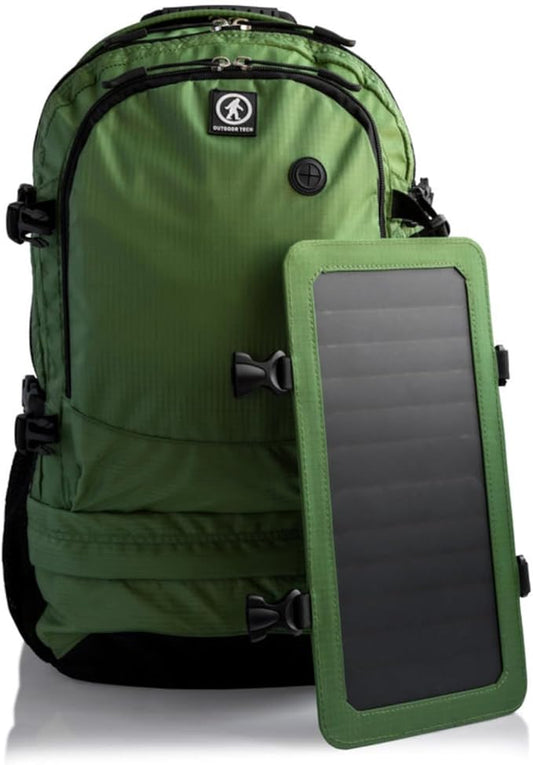 Outdoor Tech - Mountaineer Solar Backpack - Rugged 40L Outdoor Backpack with Flexible and Detachable 6.5W Solar Panel for Charging