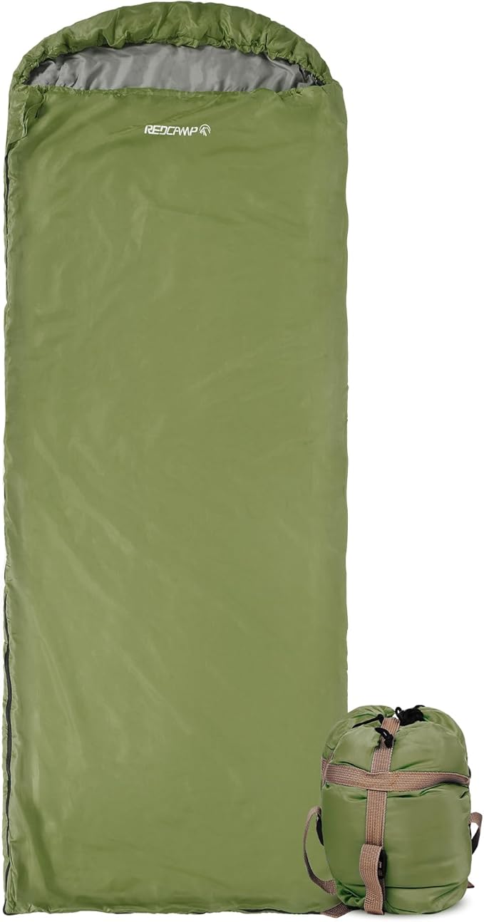 REDCAMP Ultra Lightweight Sleeping Bag for Backpacking, Hiking, Comfort for Adults Warm Weather, with Compression Sack