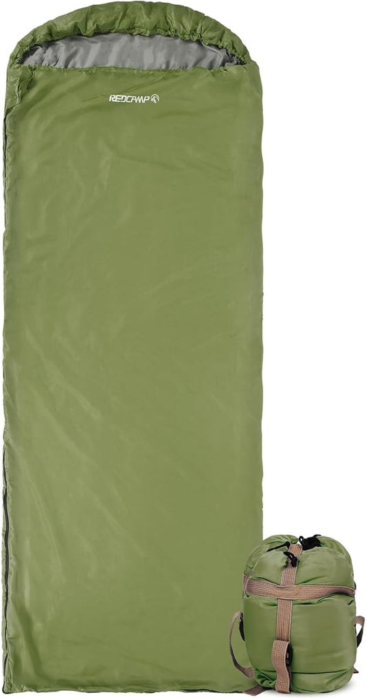 REDCAMP Ultra Lightweight Sleeping Bag for Backpacking, Hiking, Comfort for Adults Warm Weather, with Compression Sack