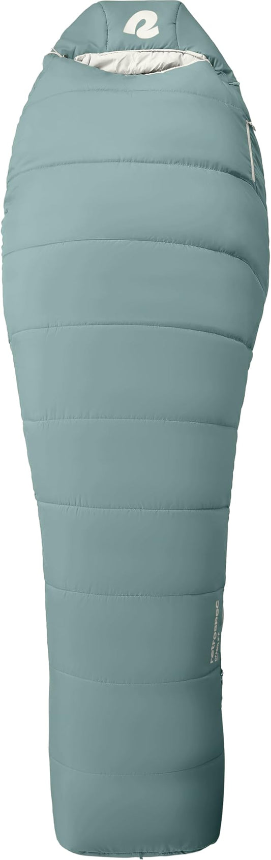 Retrospec Dream Mummy Sleeping Bag - 30°F Camping & Travel Essential Gear with Water - Resistant Shell & Synthetic Fill - Zippered Pocket & Stuff Sack