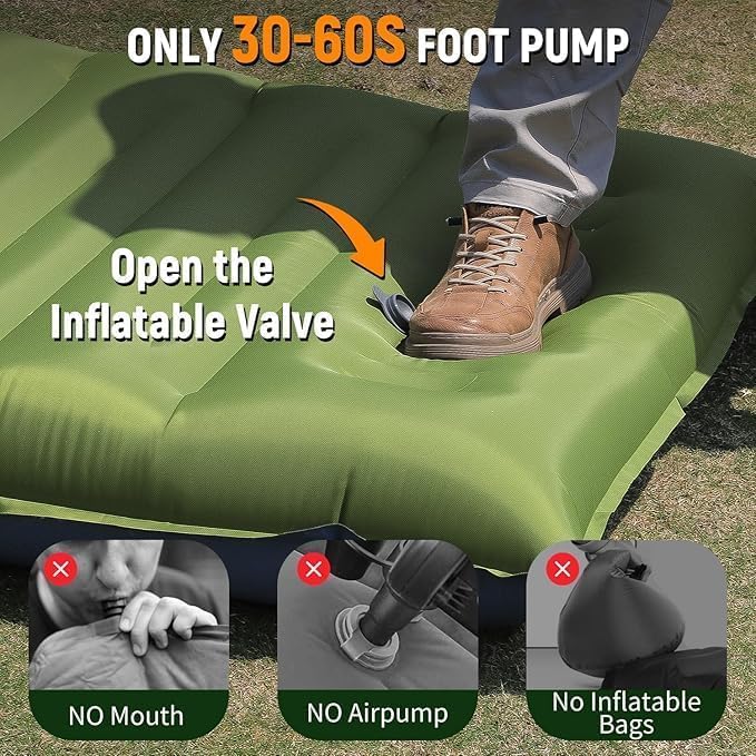 Sleeping Pad for Camping,Ultralight Inflatable Camping Mattress with Built-in Foot Pump for Backpacking, Hiking, Traveling
