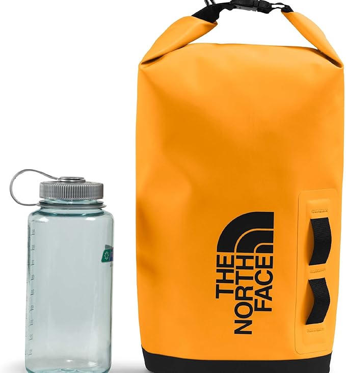 The North Face Base Camp Dry Bag - Roll-Top Waterproof Stuff Sack, Ideal for Camping Gear & Kayak Accessories, Summit Gold/TNF Black, 8 Liters