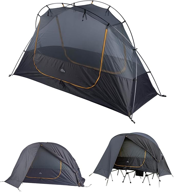iClimb Ultralight 4 Season Solo Tent Waterproof with Snow Skirt Rainfly, Ground/Off The Ground Tent for Backpacking Camping Hiking Trekking Mountaineering