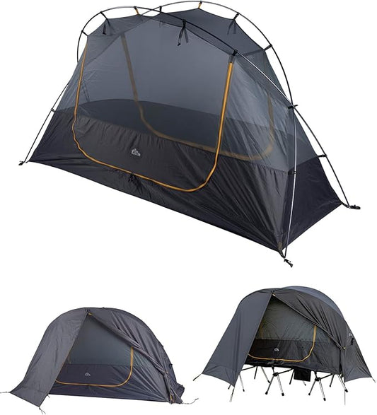 iClimb Ultralight 4 Season Solo Tent Waterproof with Snow Skirt Rainfly, Ground/Off The Ground Tent for Backpacking Camping Hiking Trekking Mountaineering