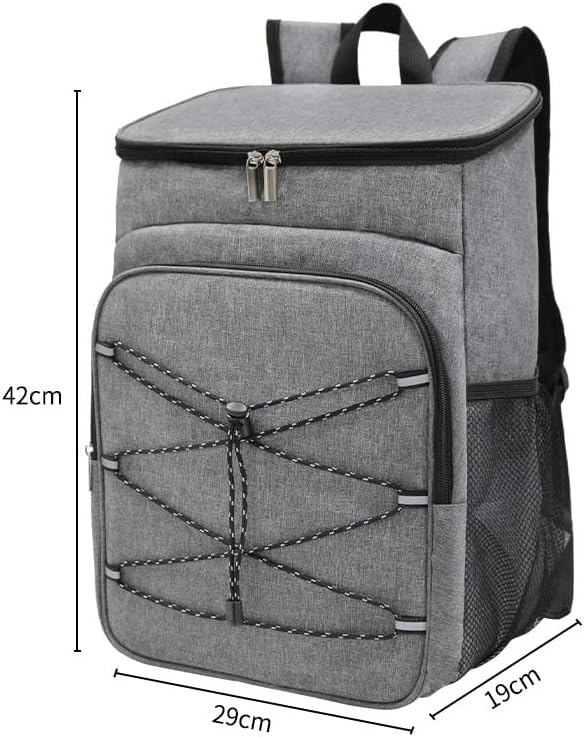 Waterproof Insulated Cooler Backpack for Men & Women, Leak Proof Insulated Cooler Backpack for Camping, Beach, Fishing, Picnic, Travel, Foldable Environmental Insulate Bag (Grey)