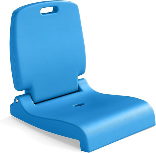 GYMAX Foldable Poolside Chairs for Edge of Pool, Portable Pool Chair with Handle, Drainage Hole, Lightweight Folding Flip Seat for Beaches, Camping, Fishing, Tailgating, Lawn (Blue,1)