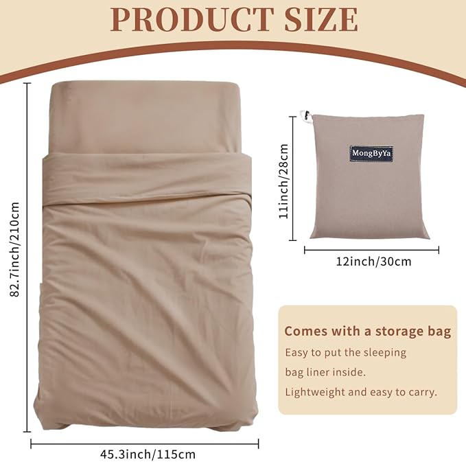 Sleeping Bag Liner Lightweight Compact Sleeping Bag Sack Portable Clean Travel Sheet Camping Sleep Sheet for Backpacking Hotel Hiking