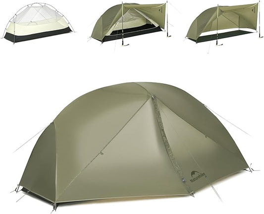Naturehike Mongar Pro 1/2/3 Person Backpacking Tent,Waterproof Nylon Easy Setup Lightweight Camping Tent
