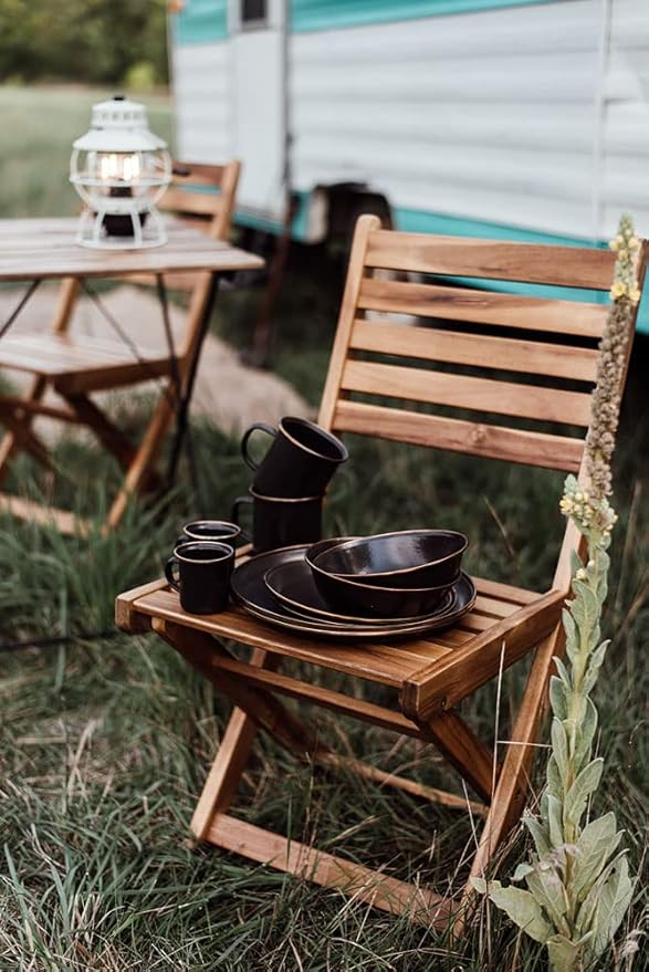 Barebones 5-Ounce Enamel Espresso Cup Set of 2 - Small Coffee Mug and Tea Cup - Stainless Steel Rim Camping Mug for Indoor and Outdoor Use (Charcoal)