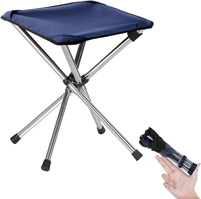 Camping Stool,Small Folding Chair,13.8" Lightweight Folding Stool Compact Backpacking Stool with Carry Bag