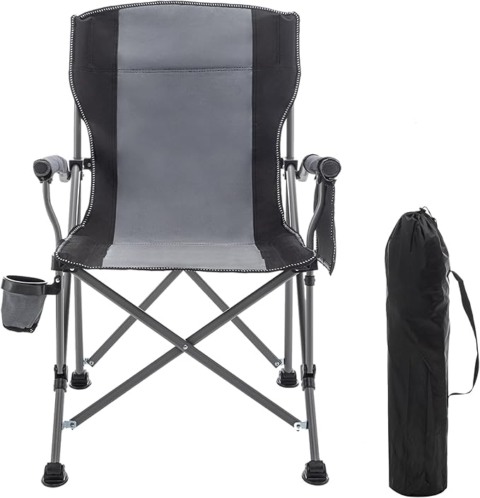 Fishing Chair Camping Chairs Foldable Lawn Beach Portable Campact Chair with Side Pockets and Cup Holder for Adults