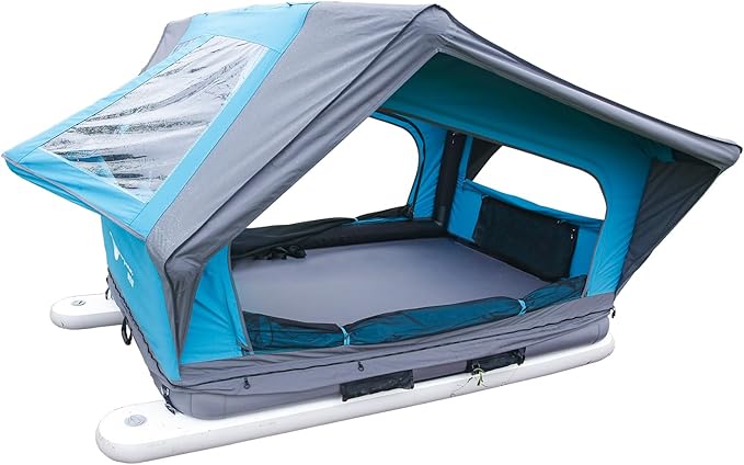UNISTRENGH Waterproof Rooftop Tent, Portable Inflation Roof Top Tents Softshell, Pop up Roof-top Tent Camping for Jeep SUV Van Truck Car Tents with LED Lighting