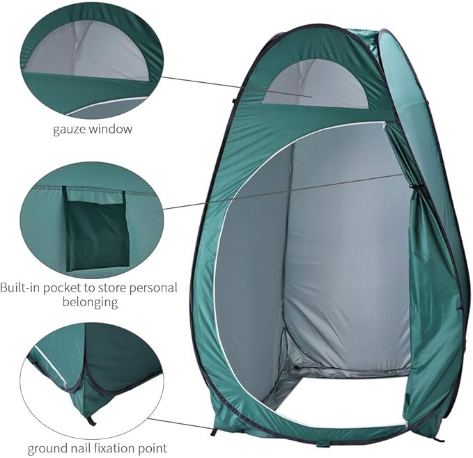 Pop Up Shower Changing Room Privacy Tent, Instant Portable Outdoor Shower Tent, Camp Toilet, Rain Shelter for Camping & Beach Lightweight & Sturdy, Easy Set Up, Foldable,with Carry Bag