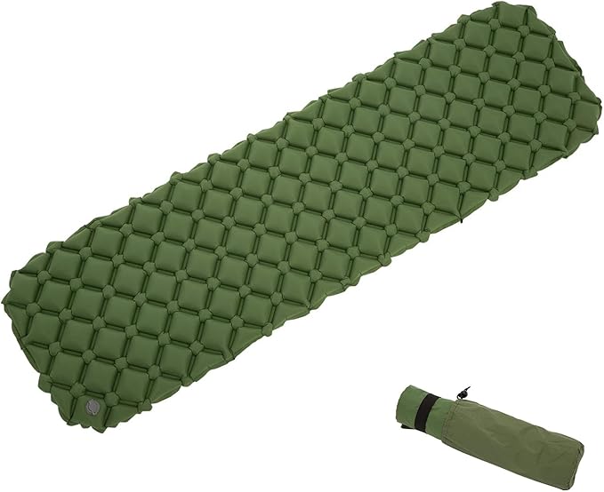 Ultralight Waterproof Inflatable Sleeping Pad with Storage Bag – 75.6”L×22.8”W×1.98”Th Single Air Mattress for Camping/Backpacking/Hiking/Traveling (Green, Single)