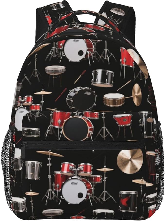Lightweight Rucksack for Sports Travel Running, Big Capacity Multipurpose Anti-Theft Bookbag, Rock Drum Stand Travel and Sport Backpack Rucksack