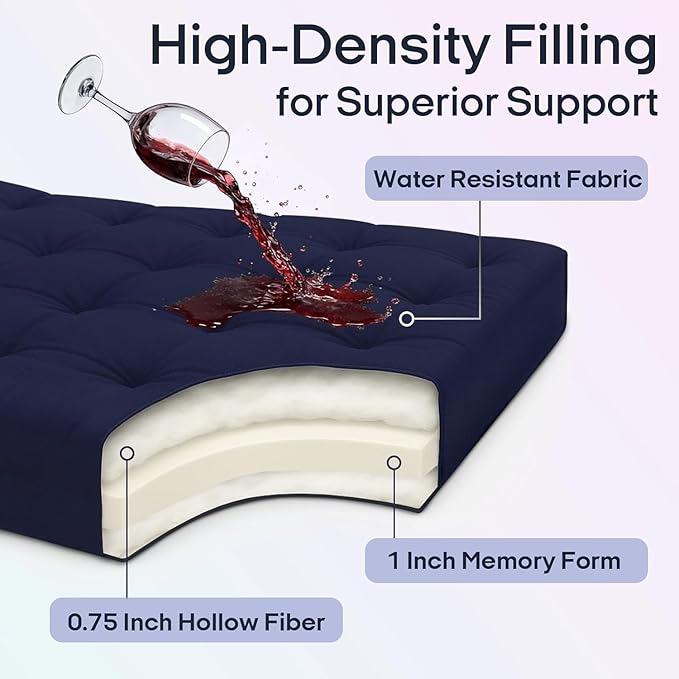 Syrinx Water Resistant Japanese Futon Mattress, Queen Size 80"x60", 2.5 Inch Thick Japanese Floor Mattress Tatami Mat, Foldable Floor Bed Sleeping Pad for Dormitory Guest Room Camping