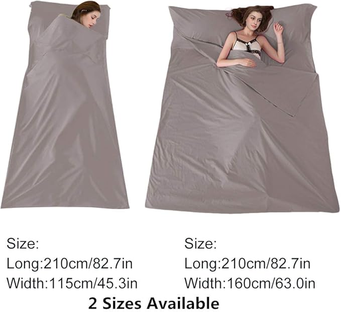 Sleeping Bag Liner Travel Sheets for Hotel Camping Sheets Travel Bed Sheets for Hotel Lightweight Single &Double Compact Sleeping Bag Sack Breathable Travel Sleeping Bag for Hotels Adult Compact Sacks