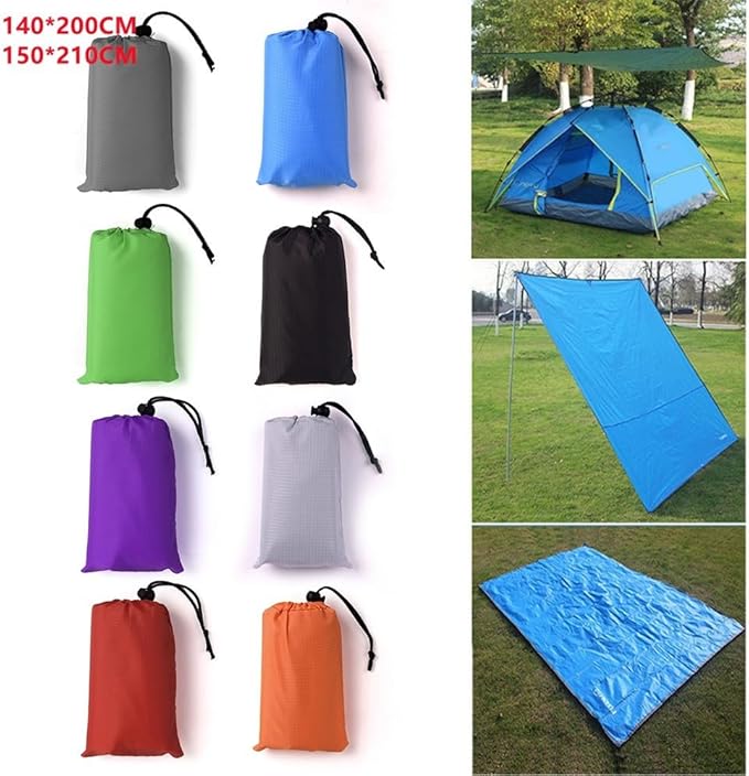Outside Camping Rain Tarp, Waterproof Portable Tarp Shelter Rain Tarp Sun Shade Shelter for Outdoor Adventures(Medium Gray 140x200CM)