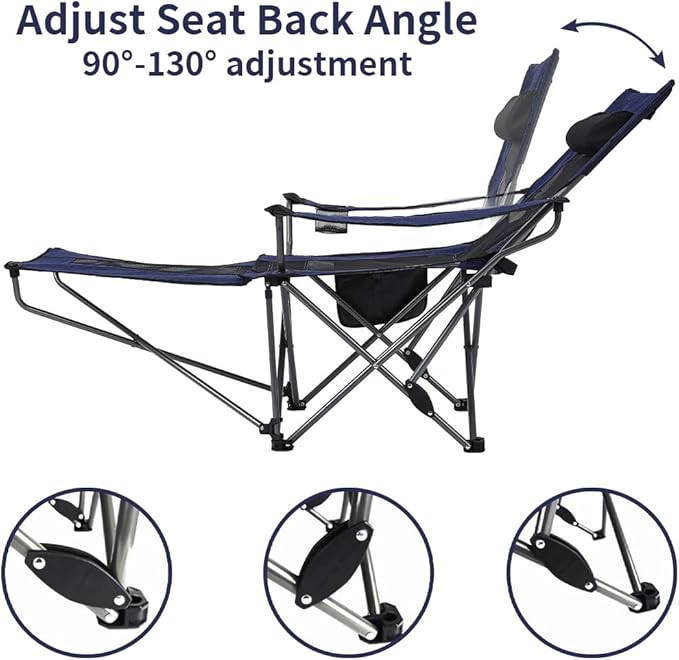 OUTDOOR LIVING SUNTIME Camping Folding Portable Mesh Chair with Removabel Footrest